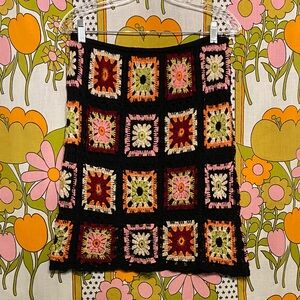 Crochet Granny Square Mini Skirt